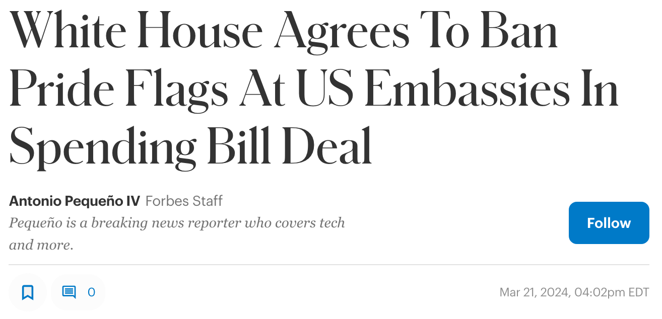screenshot 2025 02 05 at 17 34 27 biden agrees to bill provision banning pride flags at us embassies