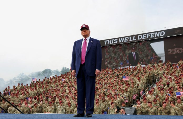 trump visits fort bragg to mark u.s. army anniversary